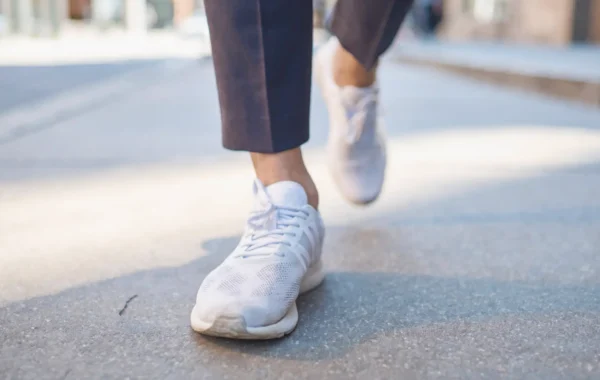 walking a man with shoe